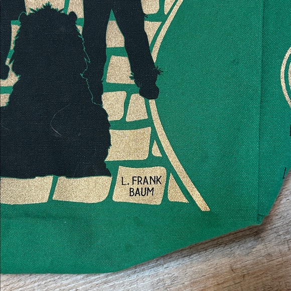 Barnes & Noble Canvas Tote Bag Green & Gold The wonderful Wizard of Oz -large - Picture 5 of 6